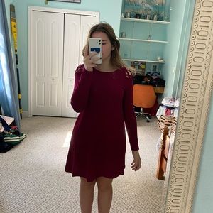 ONCE WORN Long-sleeve Alya/Francesca’s brand red dress. Size XS!